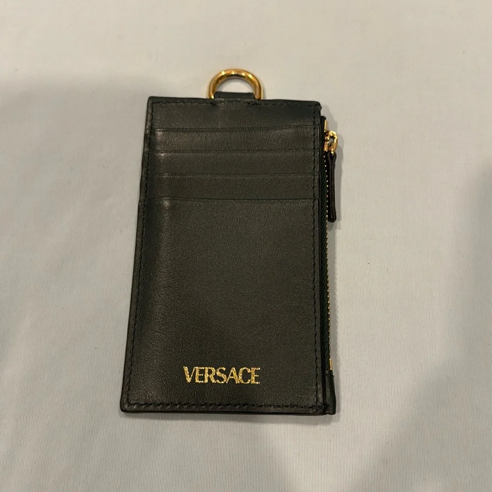Versace Green Tag Zipped Card Holder *USED ONCE*